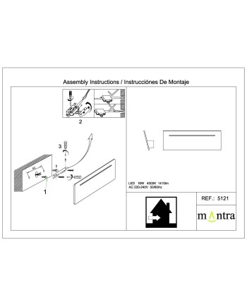 ***OFER/DES*** TOJA * APLIQUE LED RECTANGULAR 16W 4000K